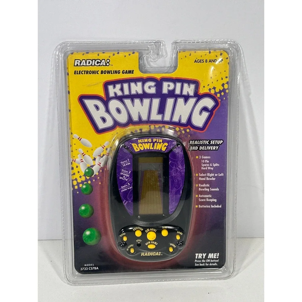 Radica King Pin Bowling Electronic Handheld Game Model 3733 CS7BA New Sealed